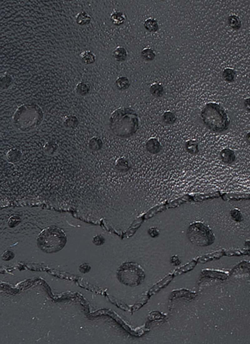 Grenoble Leather T-Bar Brogues - Black