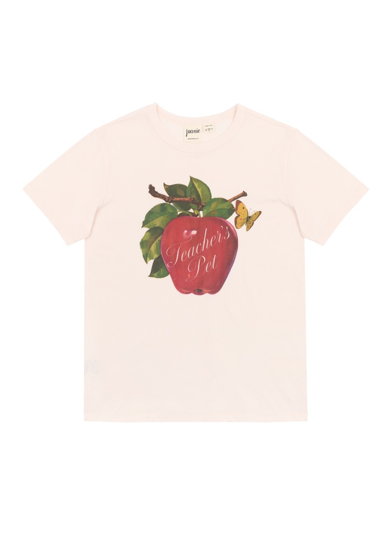 Mamie Teacher’s Pet Graphic Slogan Tee - Model Front