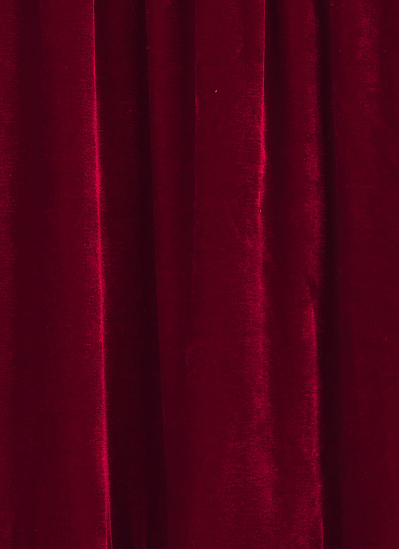 Nevada Square Neck Tiered Velvet Midaxi Dress - Scarlet