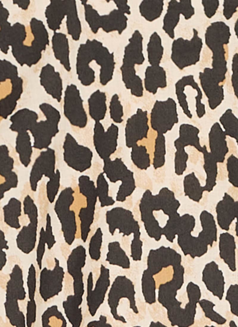 Priya Leopard Print Puff Sleeve Midi Dress