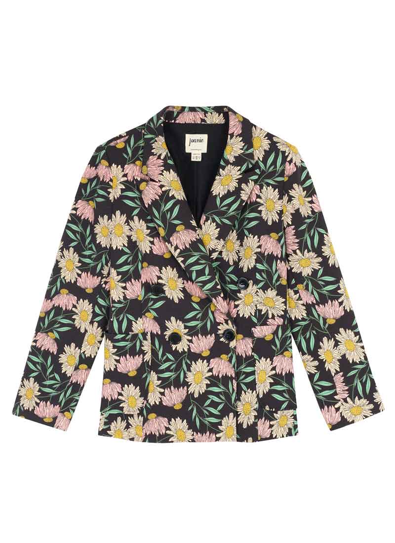 Richy Daisy Print Soft Tailored Blazer - Model Front